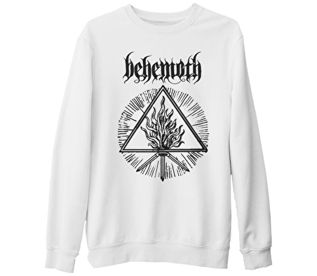 Behemoth - Logo Beyaz Kalın Sweatshirt