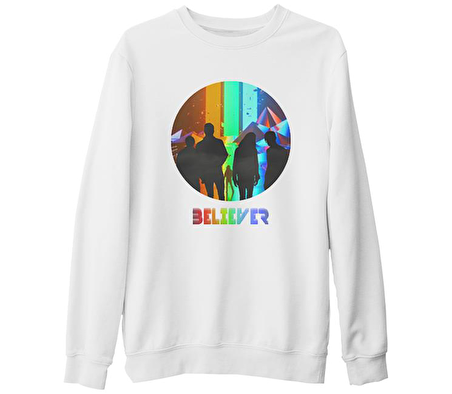 Imagine Dragons - Believer Beyaz Kalın Sweatshirt