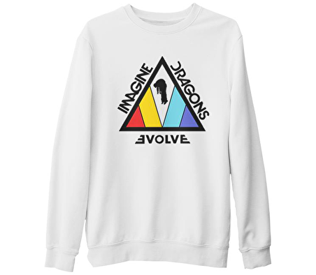 Imagine Dragons - Tri Beyaz Kalın Sweatshirt