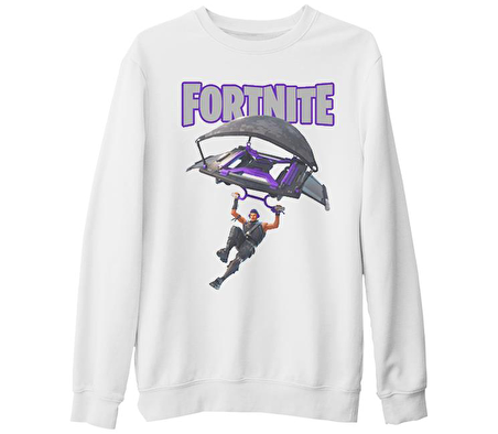 Fortnite - A l'air Beyaz Kalın Sweatshirt