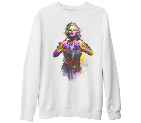Marilyn Monroe - Love Beyaz Kalın Sweatshirt