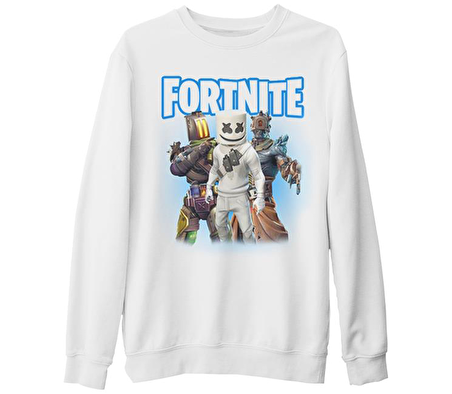 Fortnite - Marshmello Beyaz Kalın Sweatshirt