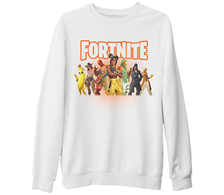Fortnite - Banana Beyaz Kalın Sweatshirt