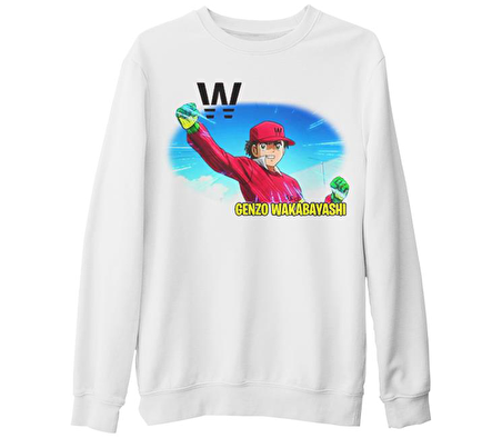 Genzo Wakabayashi - W Beyaz Kalın Sweatshirt
