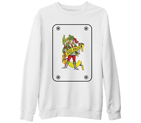 Joker - Game Cards Beyaz Kalın Sweatshirt