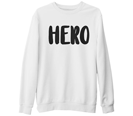 My Hero - Hero Beyaz Kalın Sweatshirt