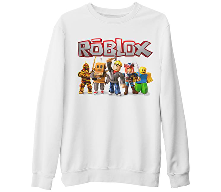 Roblox - Macera Beyaz Kalın Sweatshirt