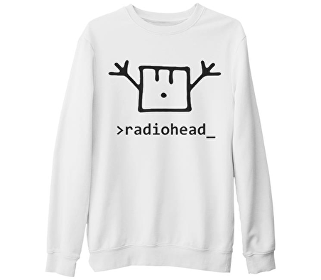 Radiohead Beyaz Kalın Sweatshirt