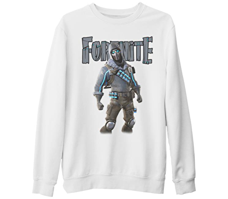 Fortnite - Vulture Beyaz Kalın Sweatshirt