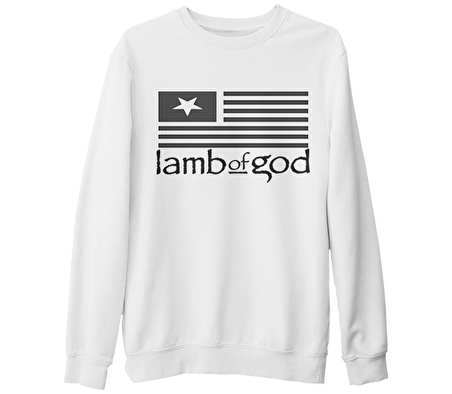 Lamb of God - Logo Beyaz Kalın Sweatshirt