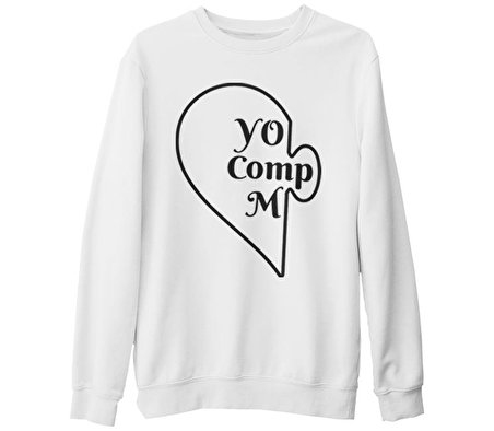 You Complete - Comp Beyaz Kalın Sweatshirt