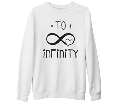 To Infinity Beyaz Kalın Sweatshirt