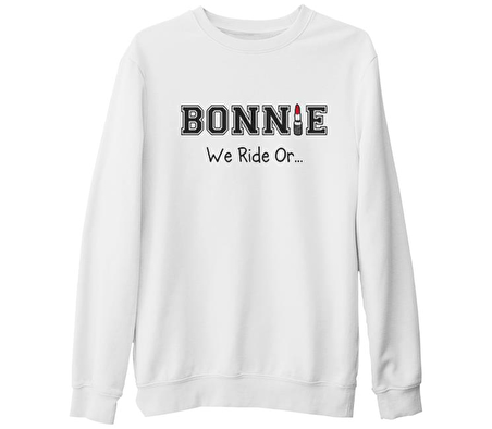 Bonnie and Clyde - Bonnie Beyaz Kalın Sweatshirt