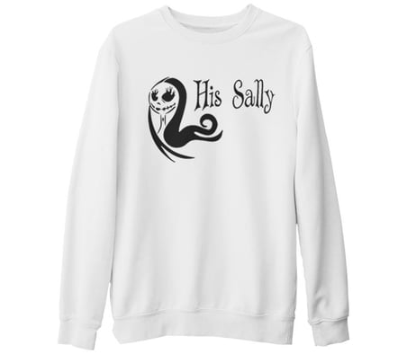 Her Sally His Jack - Sally Beyaz Kalın Sweatshirt