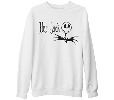 Her Sally His Jack - Jack Beyaz Kalın Sweatshirt