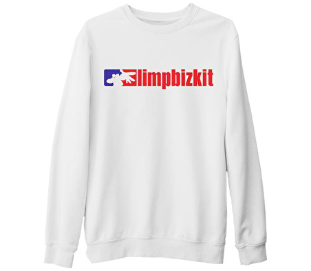 Limpbizkit - Logo  Beyaz Kalın Sweatshirt