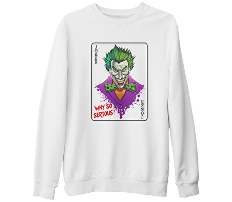 Joker - In Cards Beyaz Kalın Sweatshirt