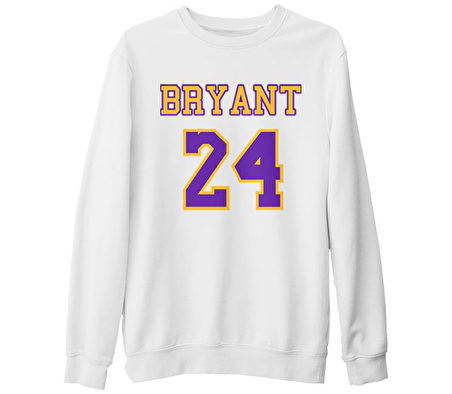 Kobe Bryant - 24 Beyaz Kalın Sweatshirt