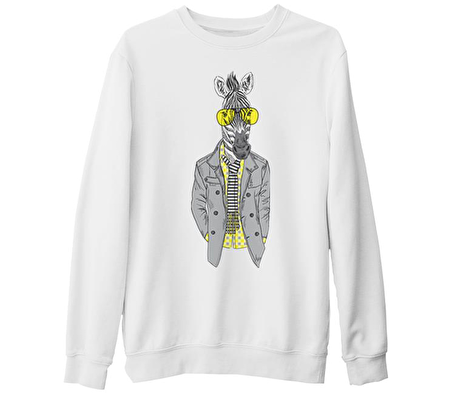 Zebra - Potikare Beyaz Kalın Sweatshirt