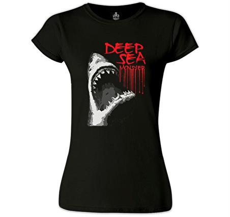 Köpek Balığı - Sea Siyah Bayan Tshirt