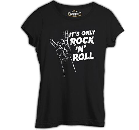 It's Rock N Roll Siyah Bayan Tshirt