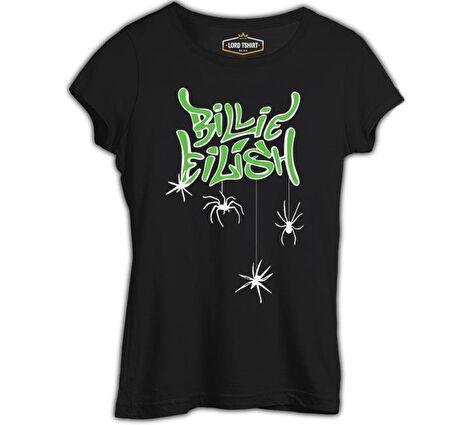 Billie Eilish - Spider Siyah Bayan Tshirt