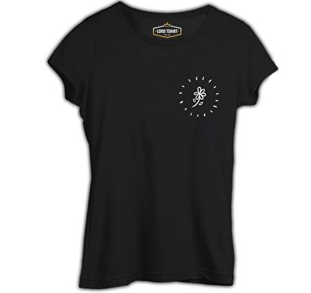 Flower Shining Siyah Bayan Tshirt