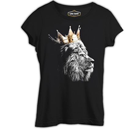 Aslan - Kral Taç Siyah Bayan Tshirt