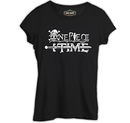 One Piece - Time Siyah Kadın Tshirt
