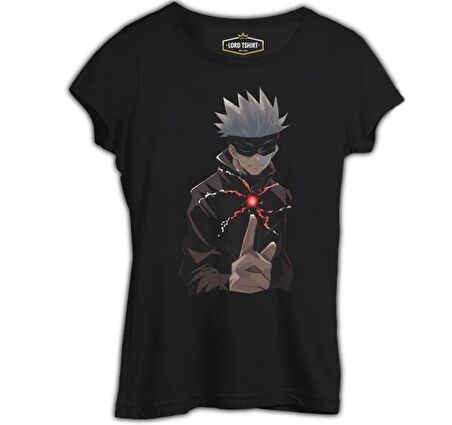 Naruto Gojo Saturo Siyah Bayan Tshirt