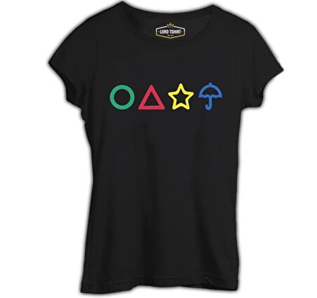 Squid Game -Candy Colours Siyah Bayan Tshirt
