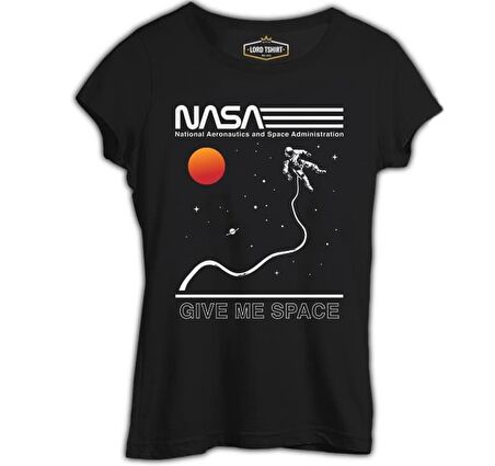 Nasa -Uzay Siyah Bayan Tshirt