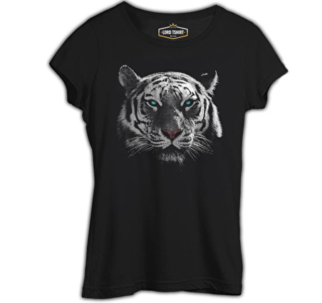 Hayvan - Kaplan Piksel Siyah Bayan Tshirt