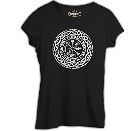 Viking - Logo Zincir Siyah Kadın Tshirt