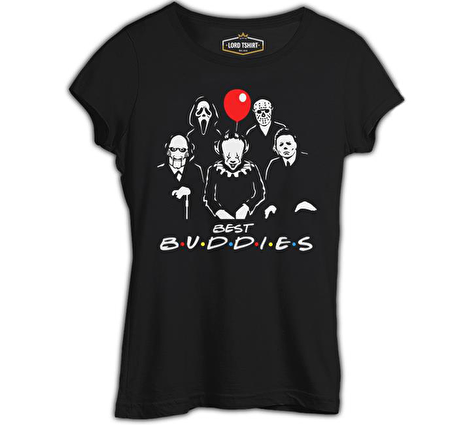 Horror - Best Buddies Siyah Bayan Tshirt