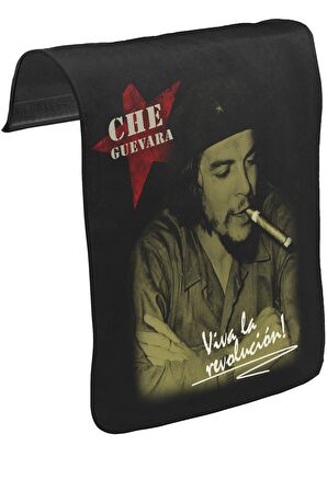 Che Guevara - Puro Unisex Siyah Tak-Çıkar Postacı Çanta Kapağı CK-103