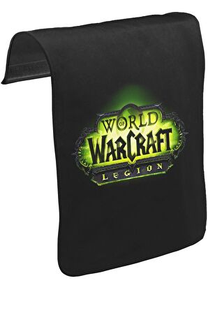 World of Warcraft - Legion Logo Unisex Siyah Tak-Çıkar Postacı Çanta Kapağı CK-1033