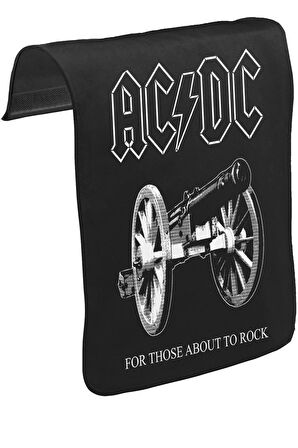 AC DC - For Those About To Rock Cover Unisex Siyah Tak-Çıkar Postacı Çanta Kapağı CK-1044