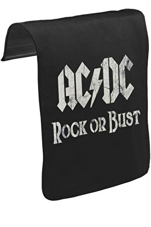 AC DC - Rock or Bust Logo Unisex Siyah Tak-Çıkar Postacı Çanta Kapağı CK-1045