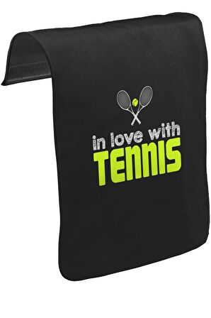 Tenis - In Love With Unisex Siyah Tak-Çıkar Postacı Çanta Kapağı CK-1054