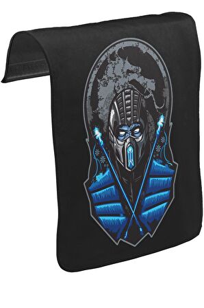 Mortal Combat - Sub Zero Unisex Siyah Tak-Çıkar Postacı Çanta Kapağı CK-1125