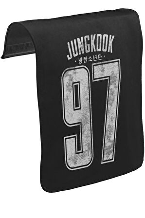 BTS -  Jungkook 97 Unisex Siyah Tak-Çıkar Postacı Çanta Kapağı CK-1127