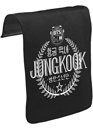 BTS -  Jungkook Unisex Siyah Tak-Çıkar Postacı Çanta Kapağı CK-1129