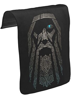 Vikings - Odin Unisex Siyah Tak-Çıkar Postacı Çanta Kapağı CK-1146