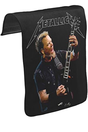 Metallica - James Guitar Unisex Siyah Tak-Çıkar Postacı Çanta Kapağı CK-115