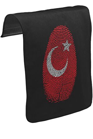 DNA'mızda Var - Ay Yıldız Unisex Siyah Tak-Çıkar Postacı Çanta Kapağı CK-1154