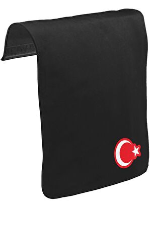 Ay Yıldız - Göğüs Logo Unisex Siyah Tak-Çıkar Postacı Çanta Kapağı CK-1157