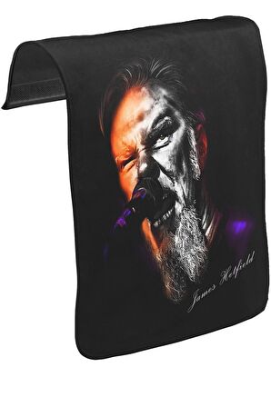 Metallica - James Microphone Unisex Siyah Tak-Çıkar Postacı Çanta Kapağı CK-117