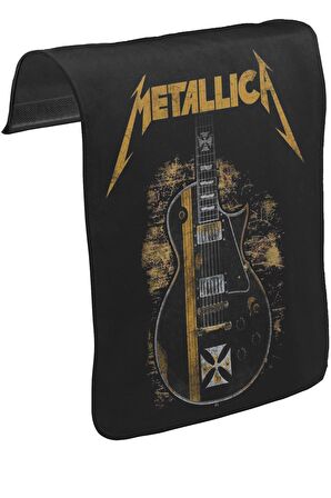 Metallica - Guitar in Sand Unisex Siyah Tak-Çıkar Postacı Çanta Kapağı CK-1212