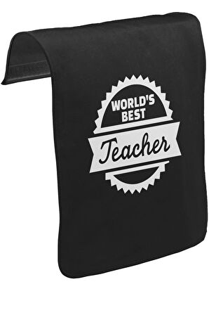World's Best Teacher Öğretmenler Günü Unisex Siyah Tak-Çıkar Postacı Çanta Kapağı CK-1227